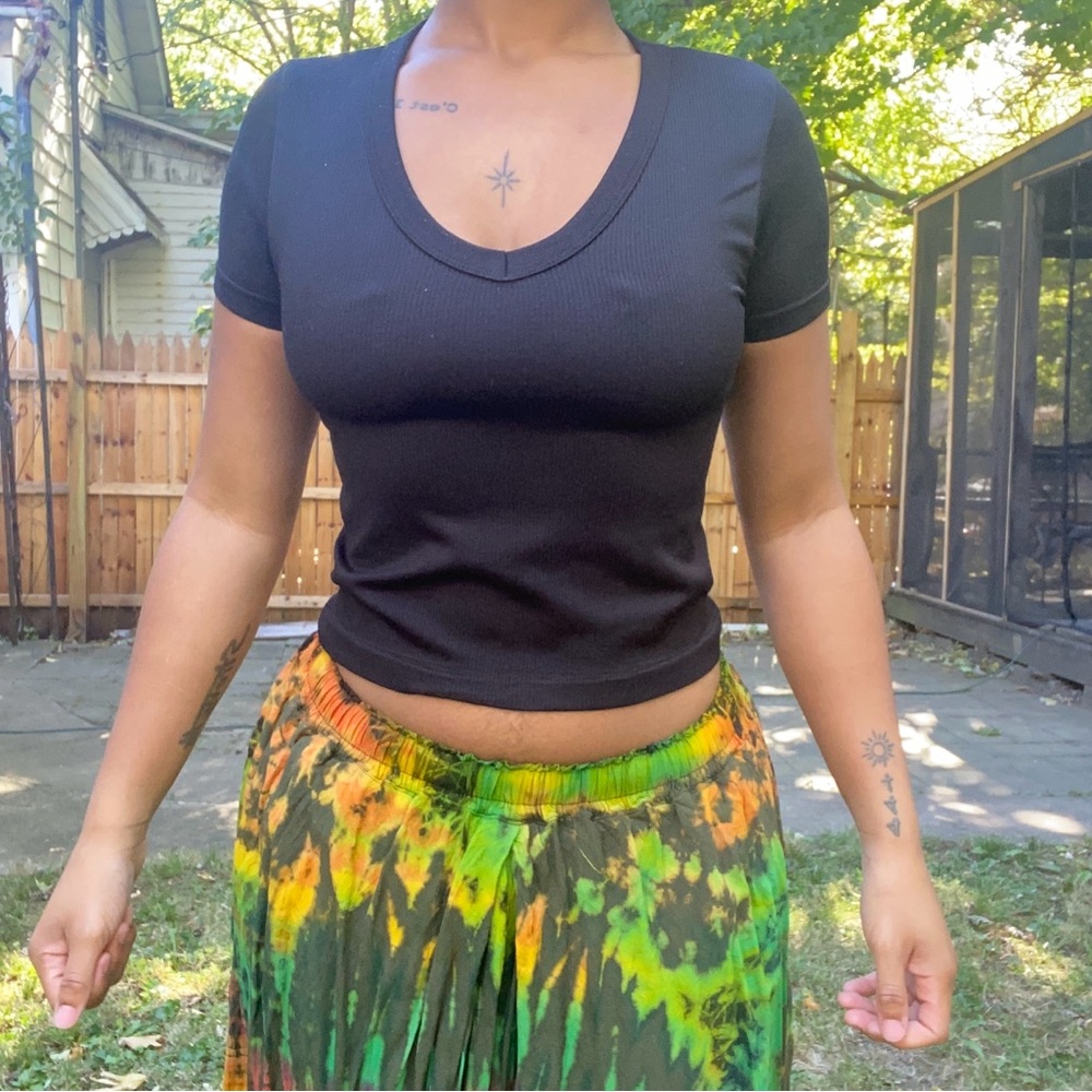 Black full length top